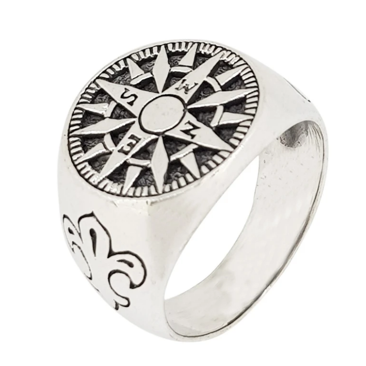 Sterling Silver Compass Ring